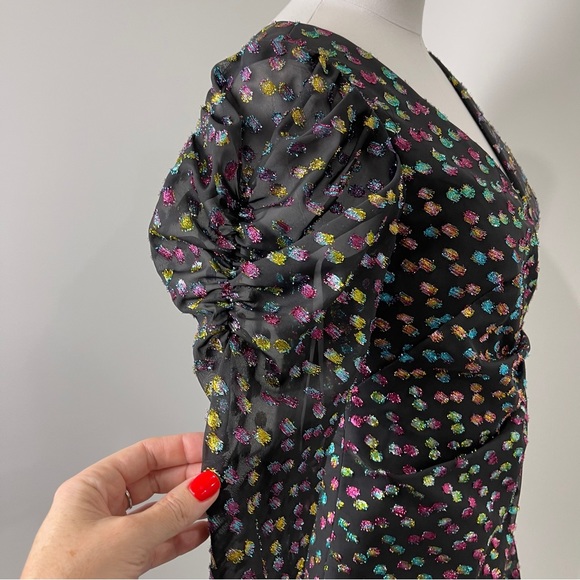 Marchesa Notte Black Dress Women's Multicolor Polka Dot Size 4 - Picture 7 of 14